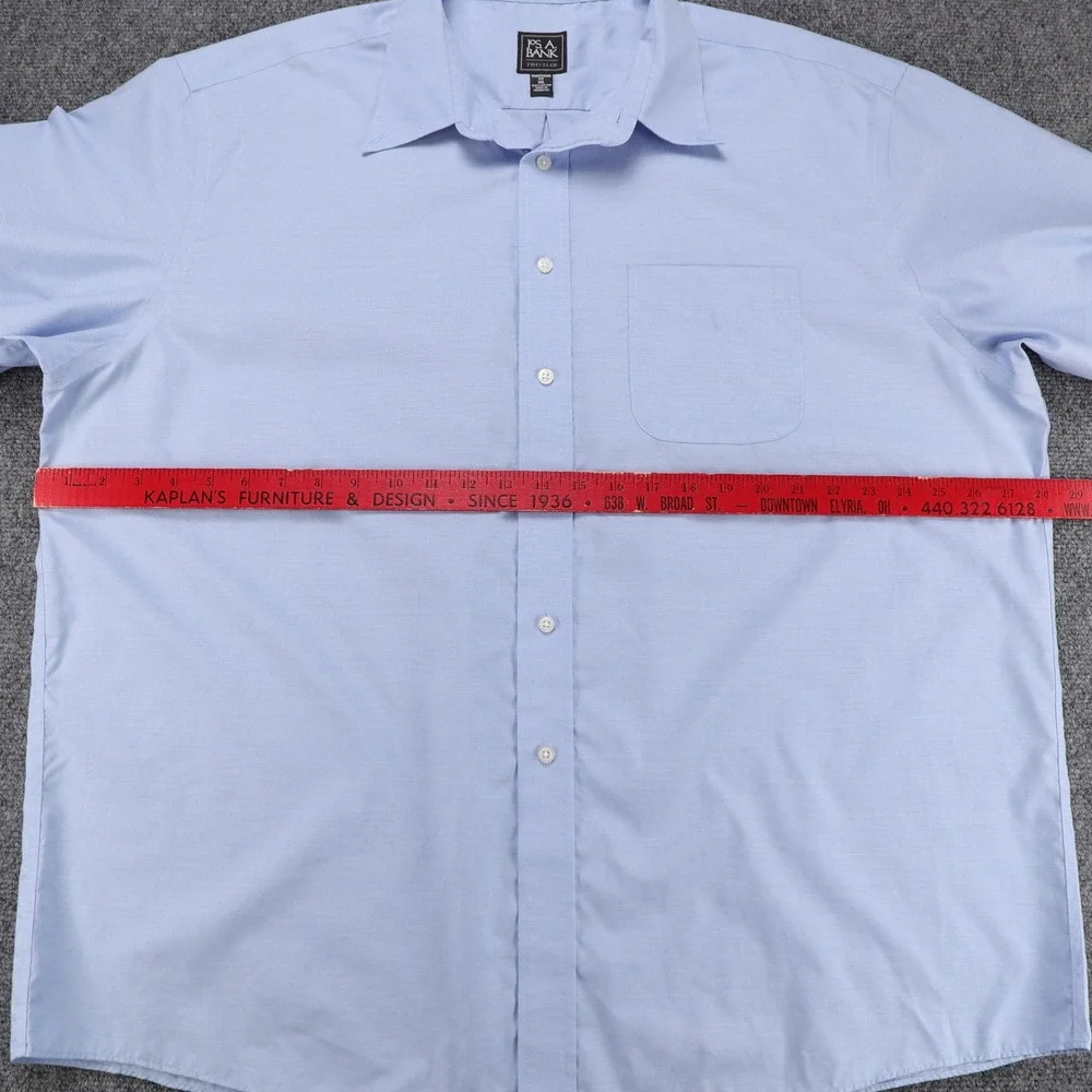 Jos A Bank Traveler Traditional Fit Shirt XXL Light Blue Cotton Long Sleeve Mens